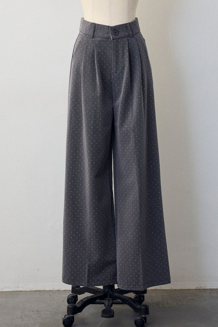 [予約]ラインストーンストレートパンツ