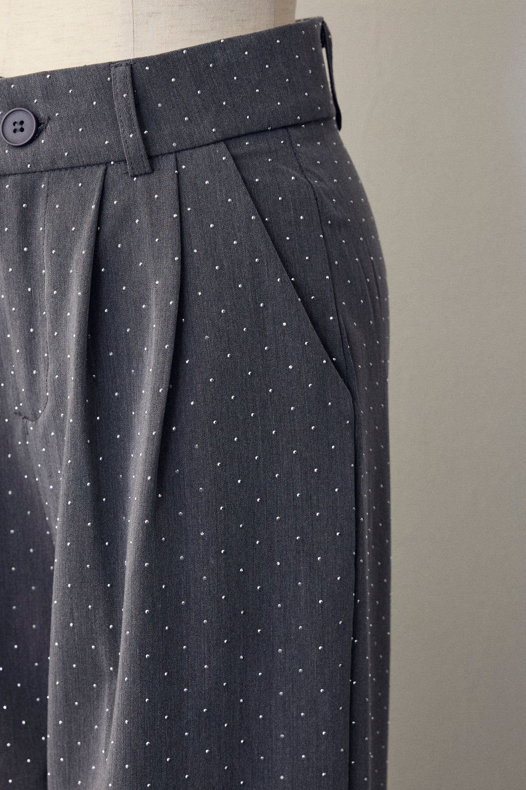 [予約]ラインストーンストレートパンツ