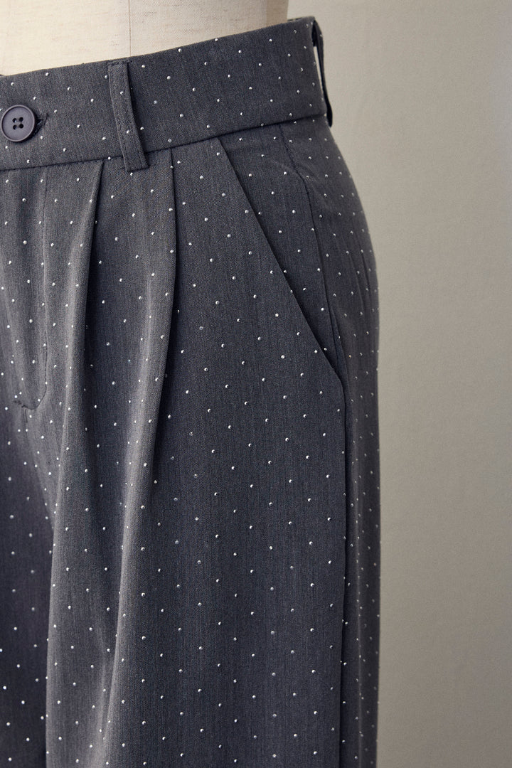 [予約]ラインストーンストレートパンツ