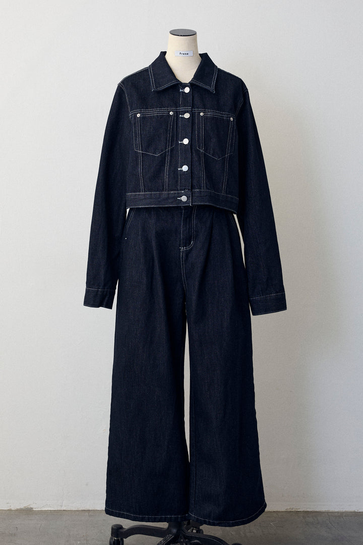 [予約]クロップドデニムセットアップ