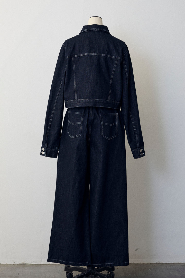 [予約]クロップドデニムセットアップ