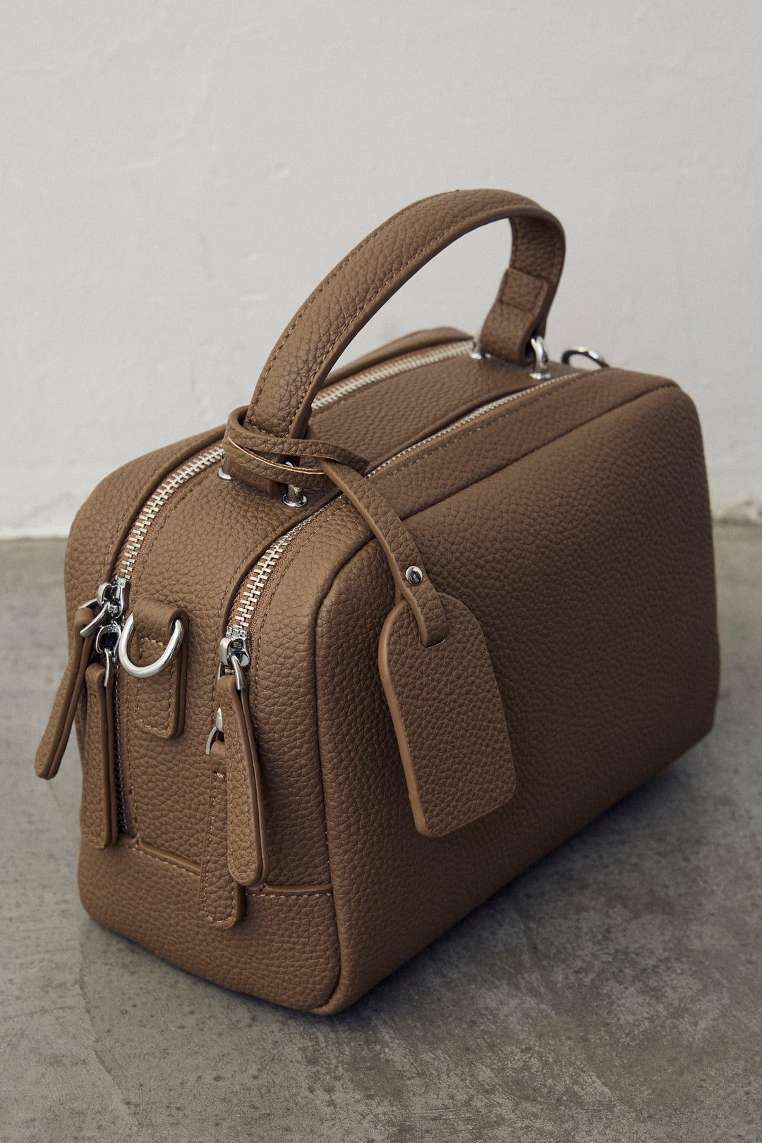 [予約]レザーライクスクエアワンハンドルBAG