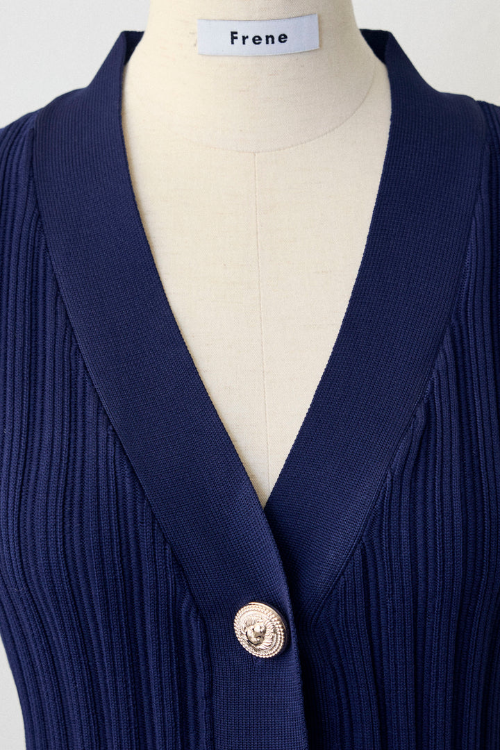 [予約]リブ美ラインペプラムニット