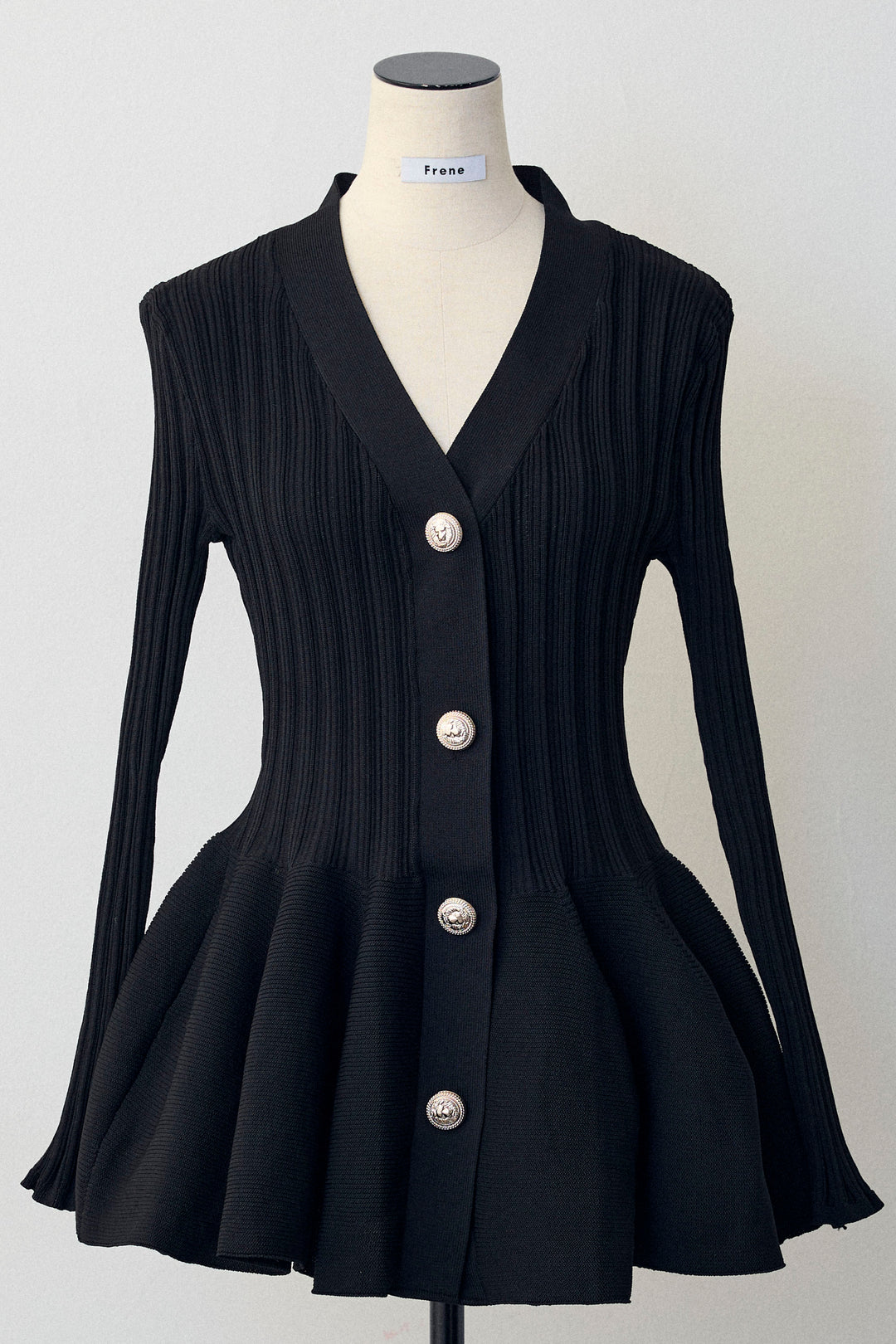 [予約]リブ美ラインペプラムニット