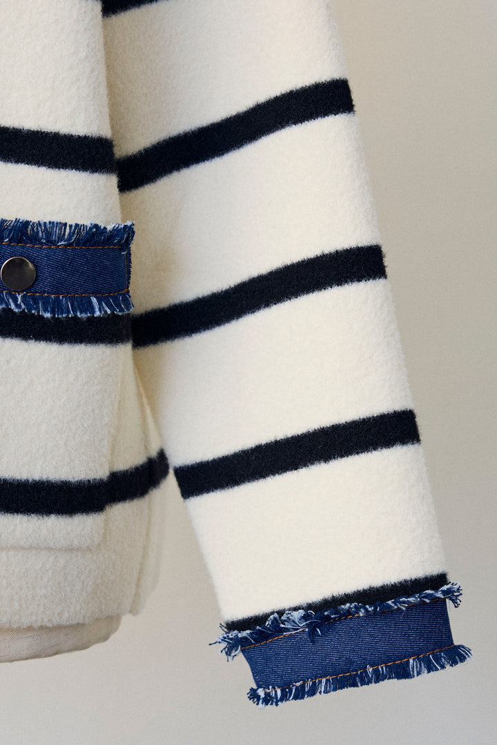 [予約]デニムドッキングマルチパターンカーデ