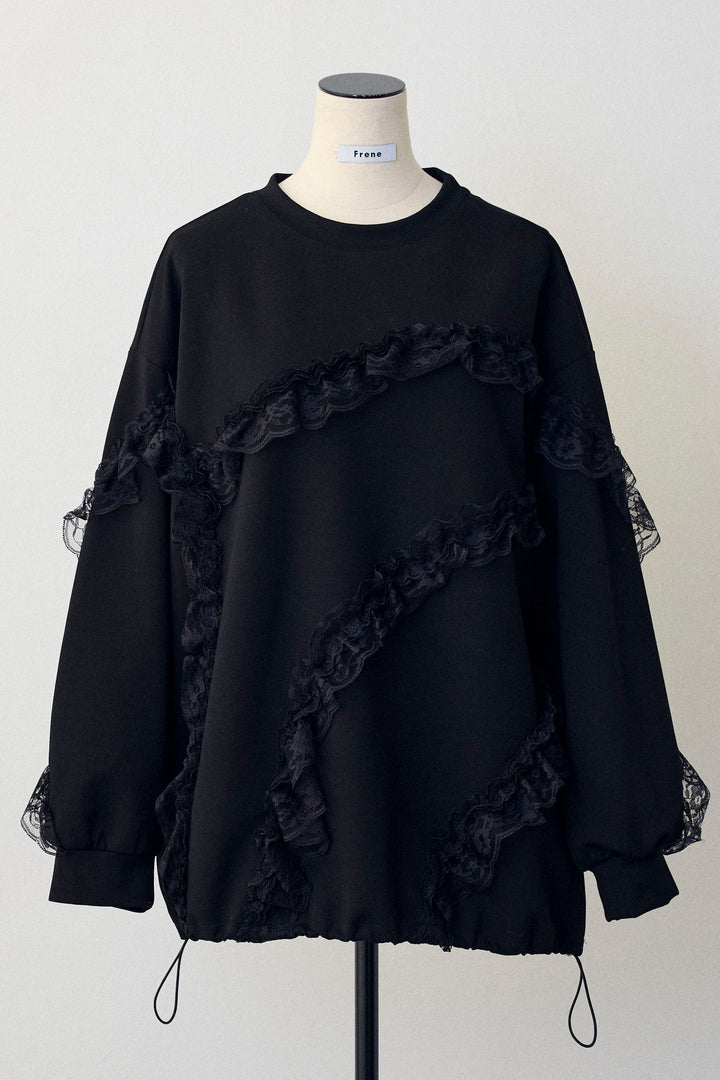 [予約]レースフリルランダムラインスウェット