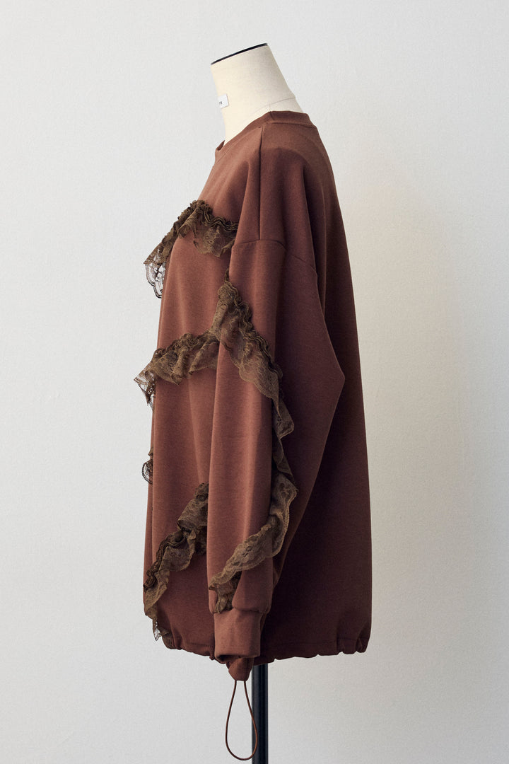 [予約]レースフリルランダムラインスウェット