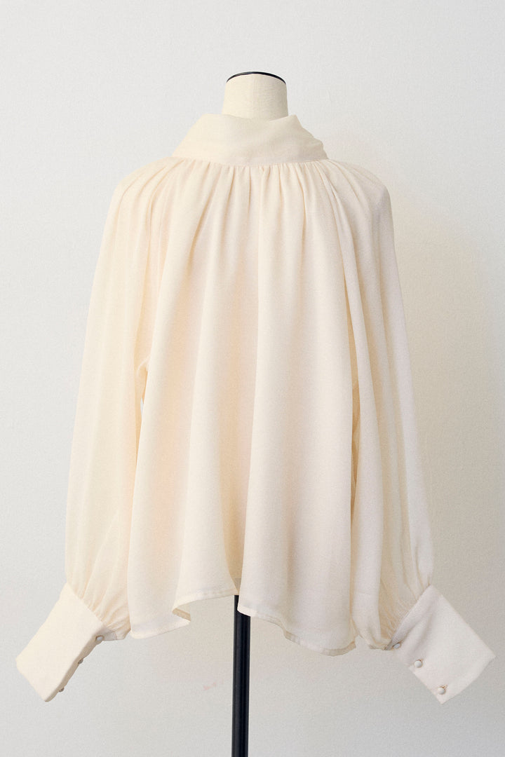 [予約]前後2wayリボンシアーブラウス