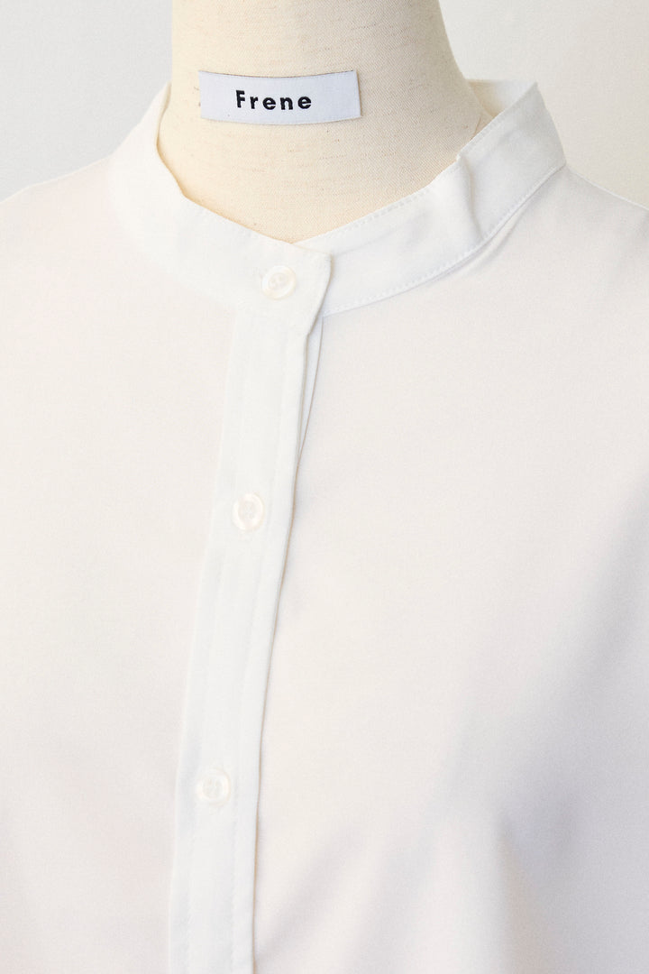 [予約]スタンドカラーラッフルフリルスリーブブラウス