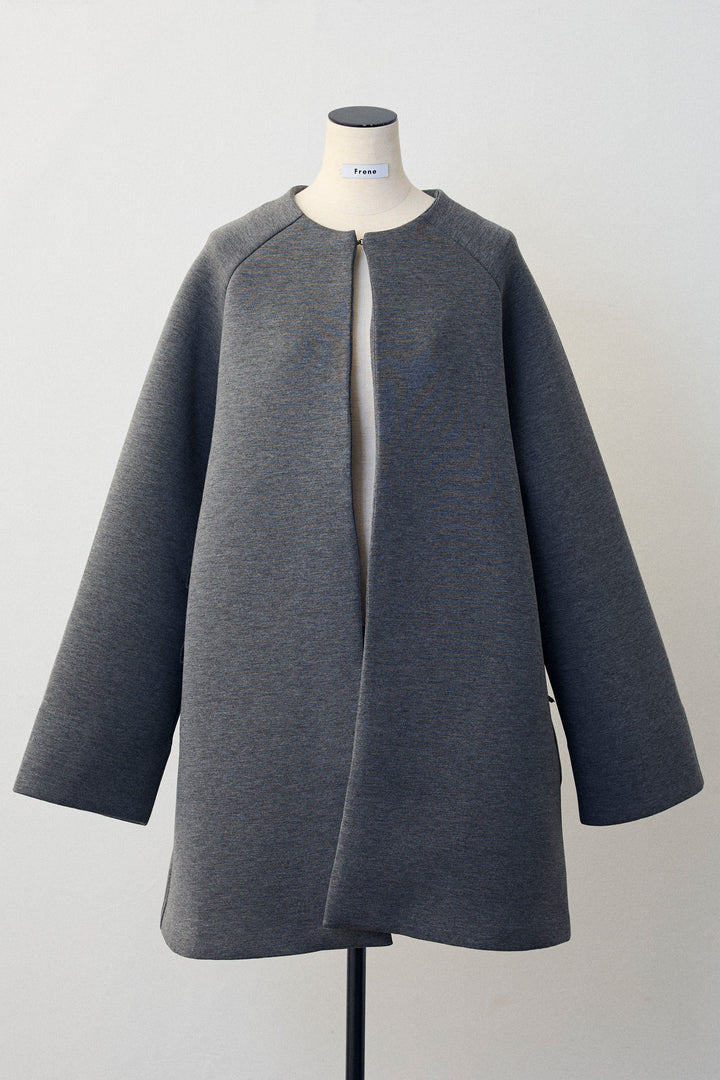 [予約]フリルポケットボンディングノーカラーコート