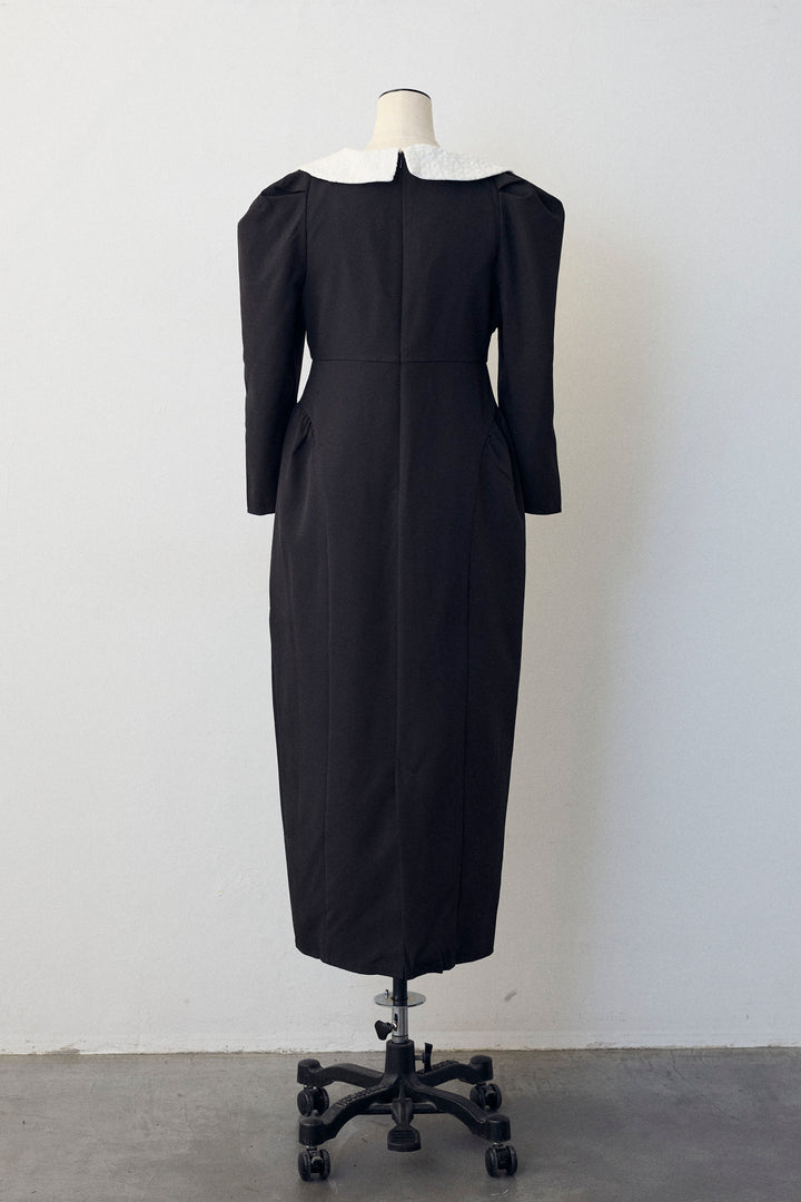 [予約]2wayレースカラーコクーンワンピース