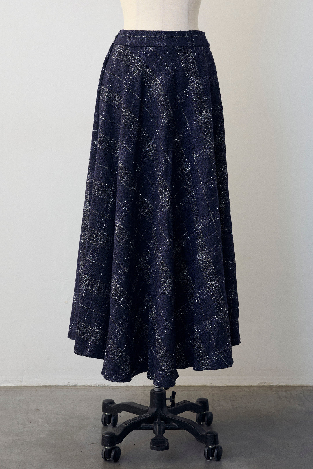 [予約]ツイードチェックセミフレアスカートセットアップ