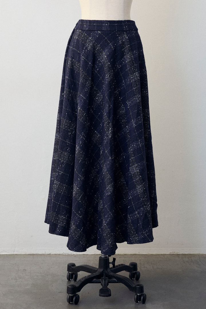 [予約]ツイードチェックセミフレアスカートセットアップ