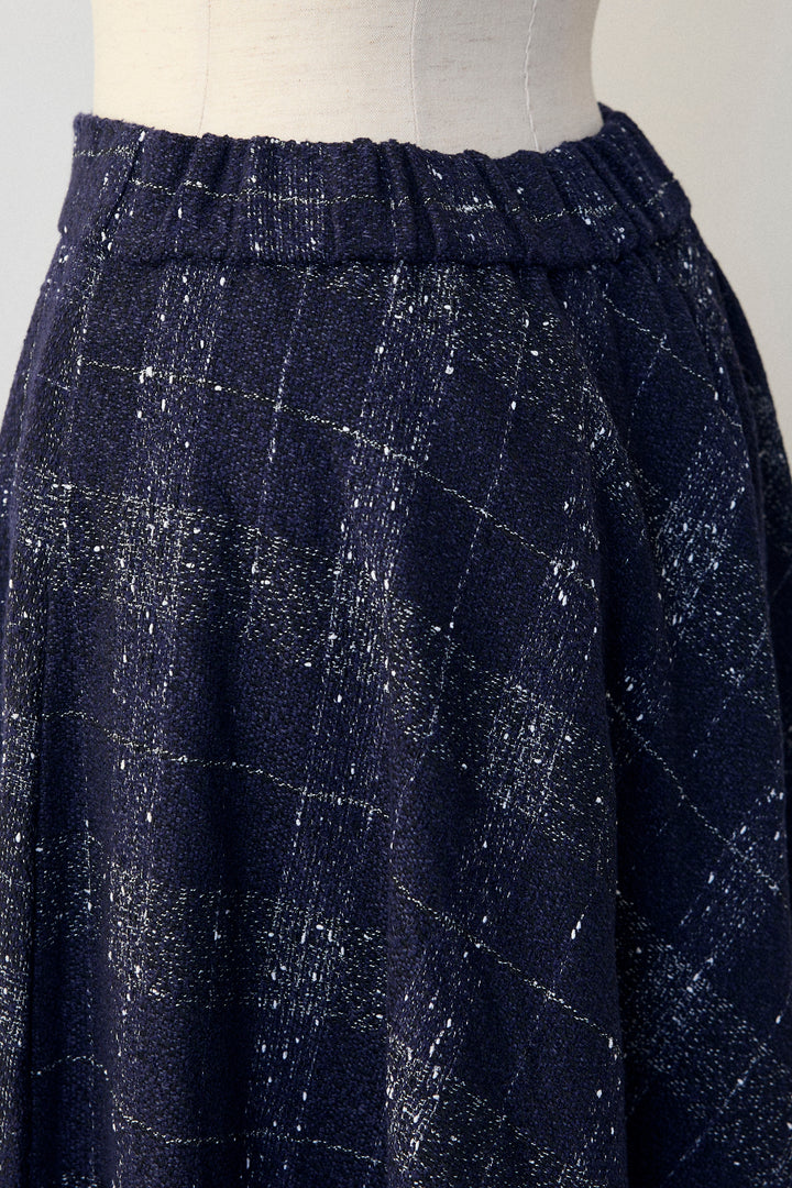 [予約]ツイードチェックセミフレアスカートセットアップ