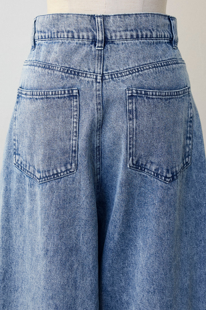 [予約]パールスタッズストレートハイウエストデニム