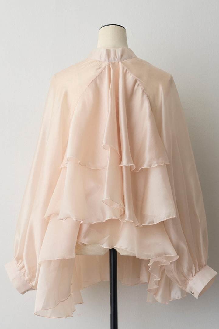 [予約]フロントBIGリボンティアードエアリーチュニック