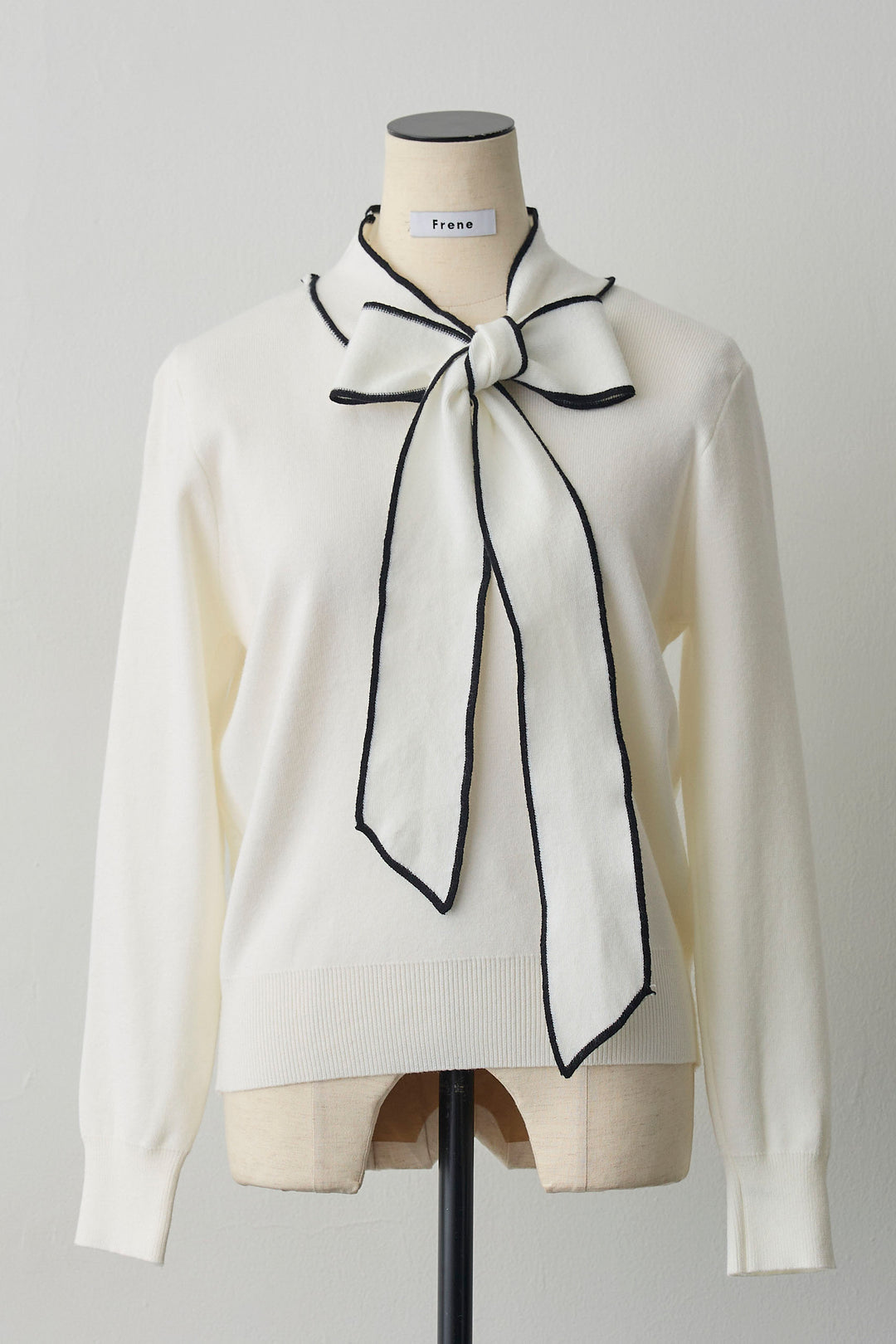 [予約]配色ボウタイリボンニット