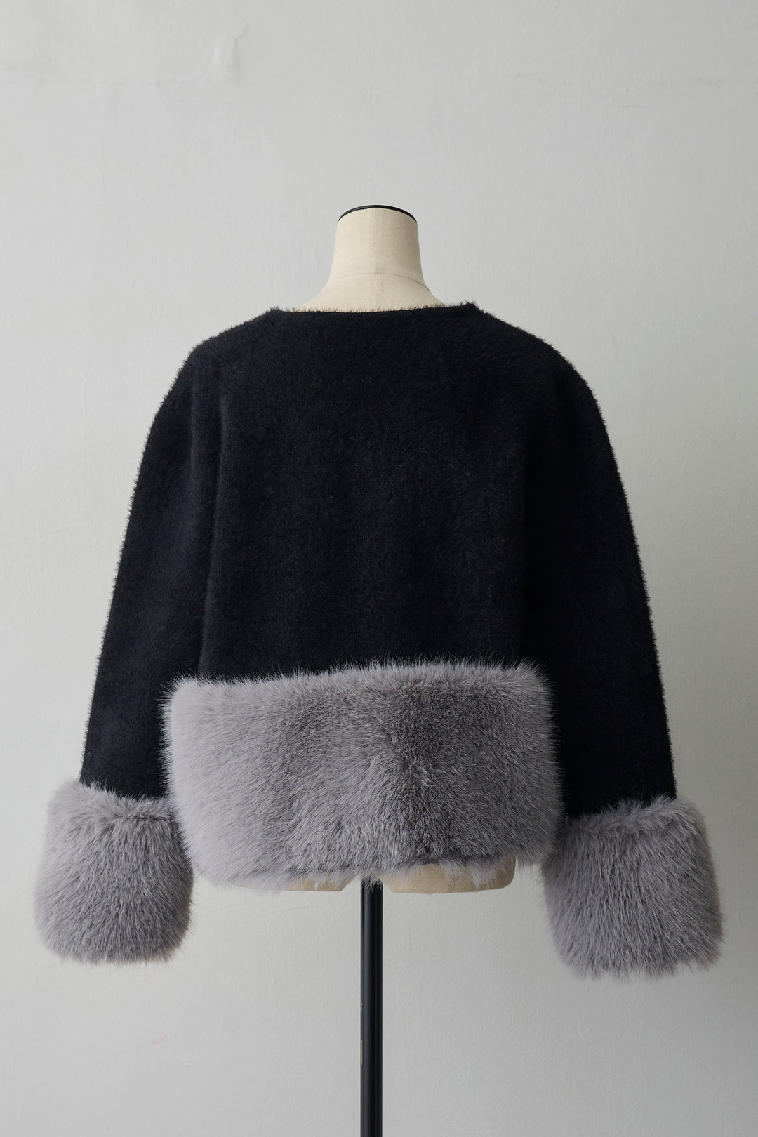 [予約]配色ファードッキングコート