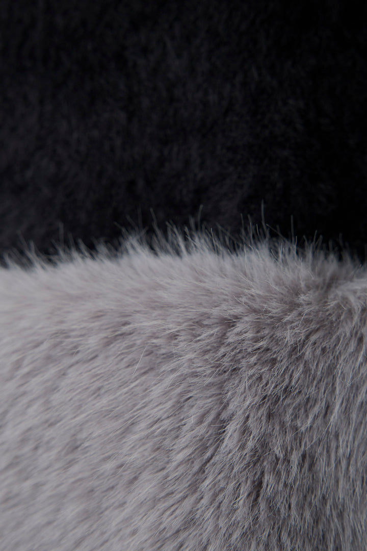 [予約]配色ファードッキングコート