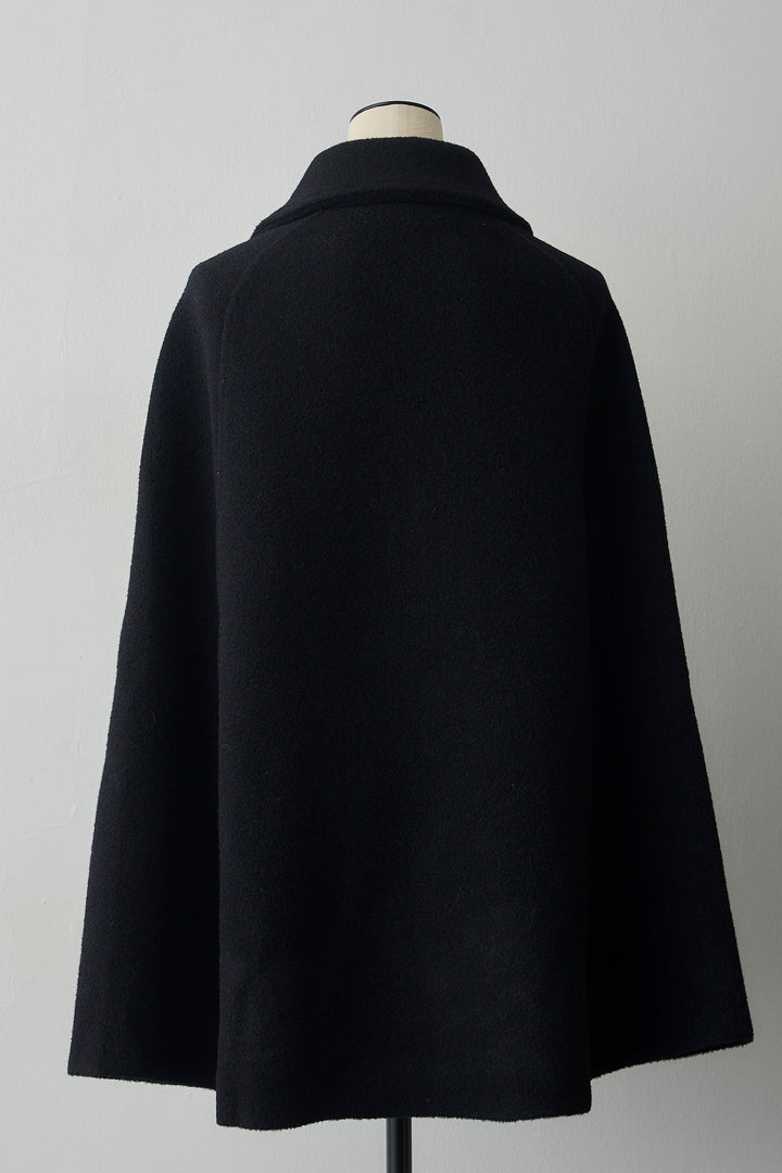 [予約]ウールタッチファーポケットポンチョコート