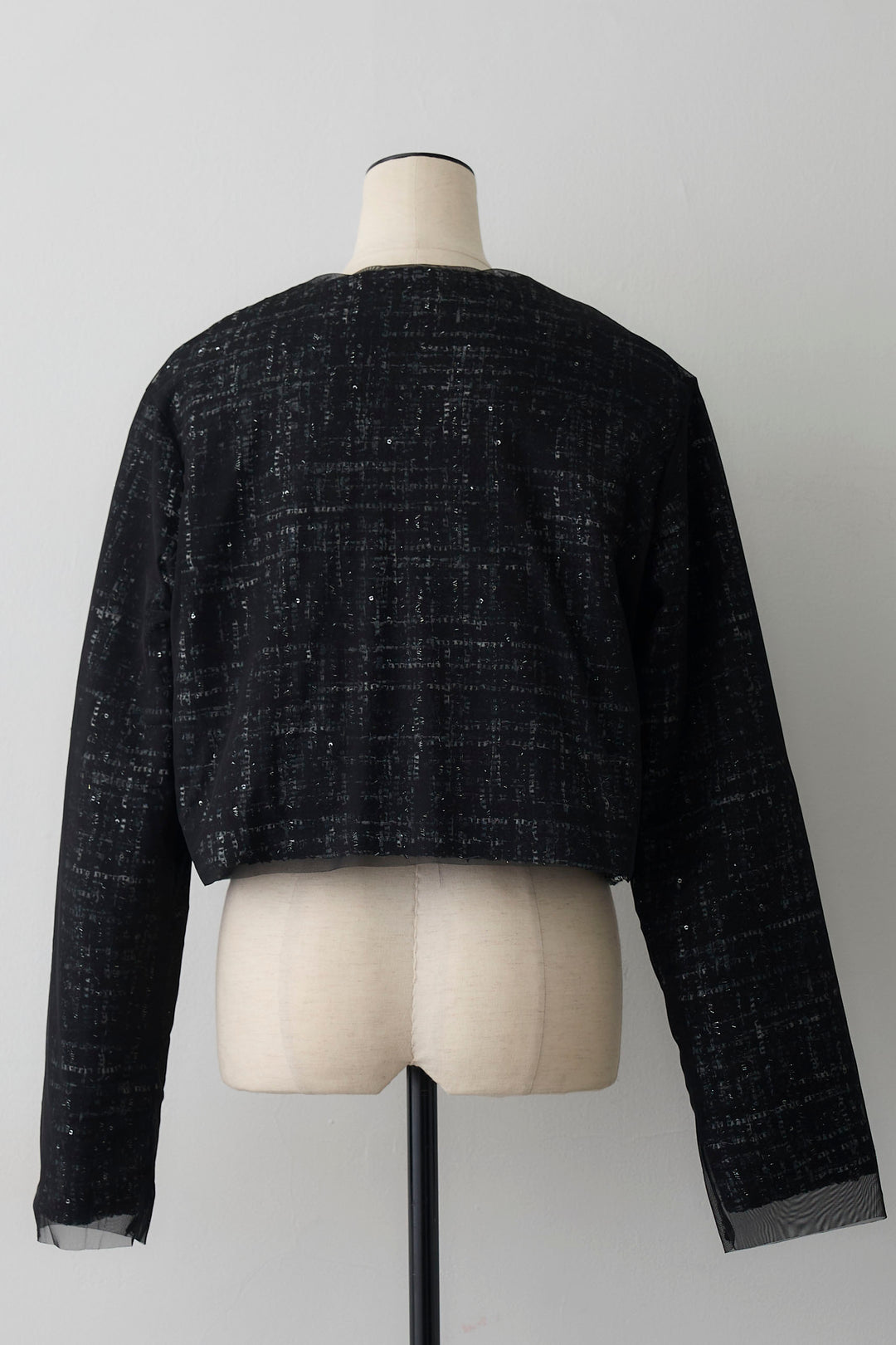 [予約]ツイード×チュールレイヤードクロップドジャケット