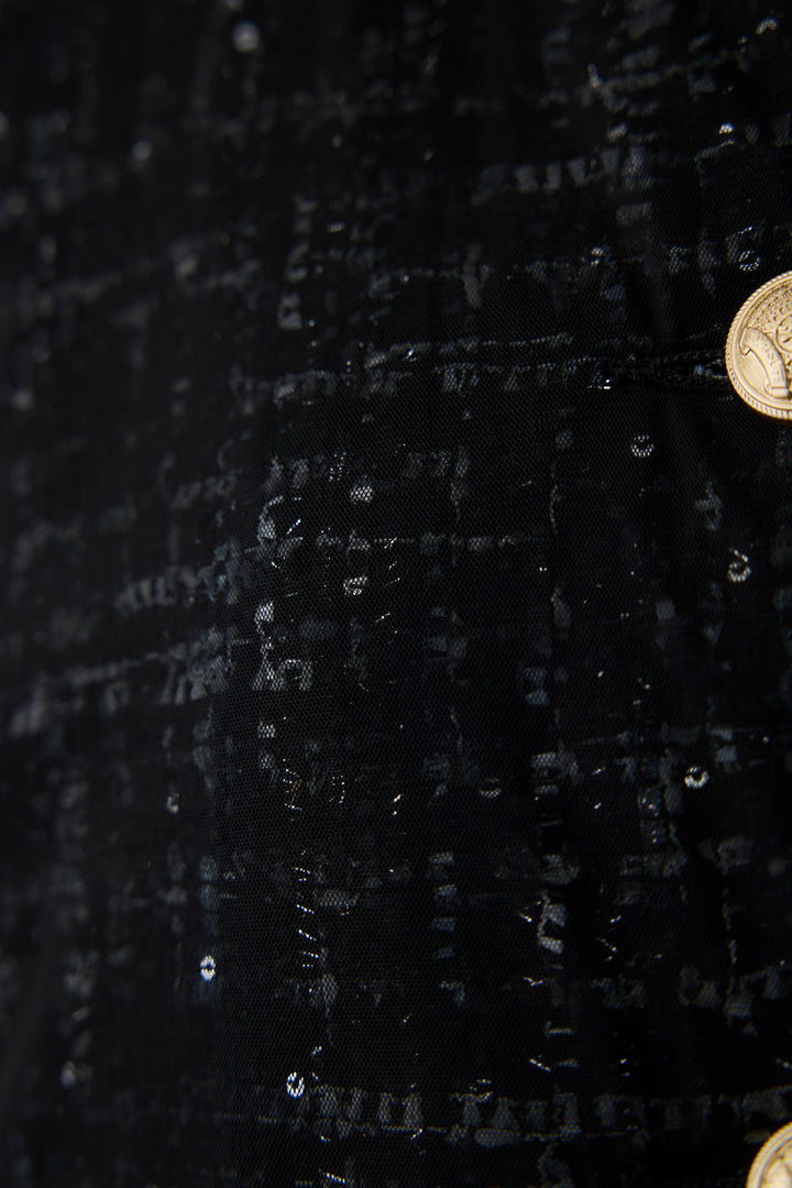 [予約]ツイード×チュールレイヤードクロップドジャケット