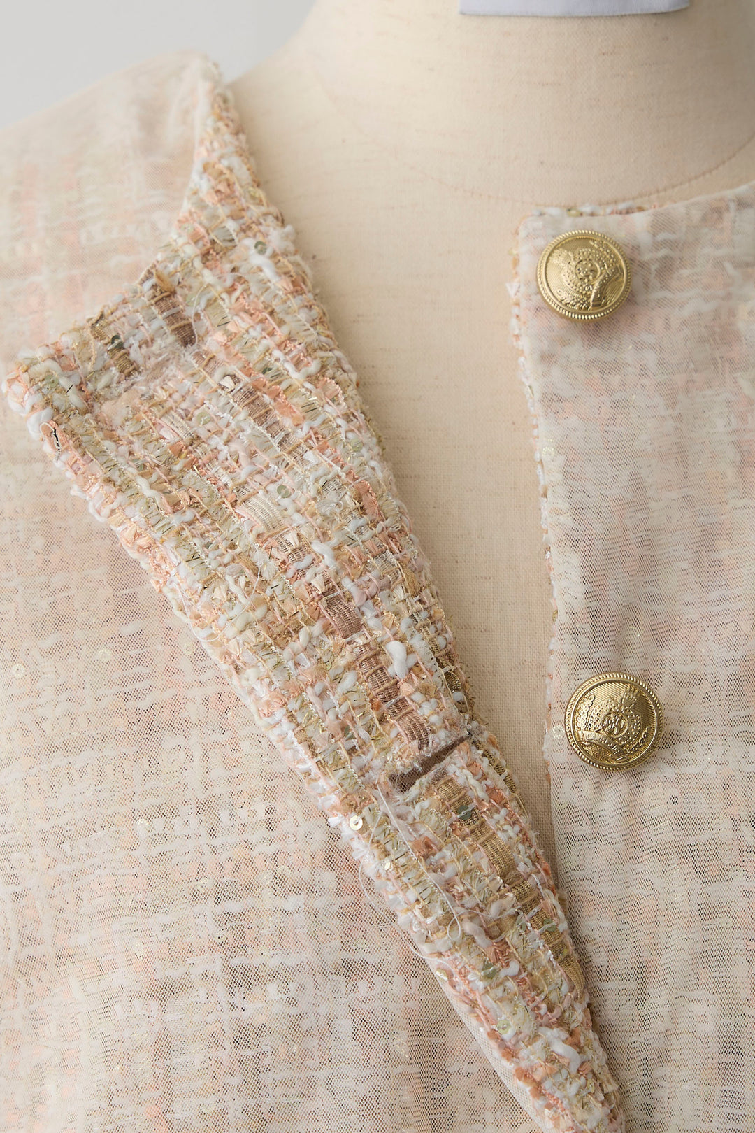 [予約]ツイード×チュールレイヤードクロップドジャケット