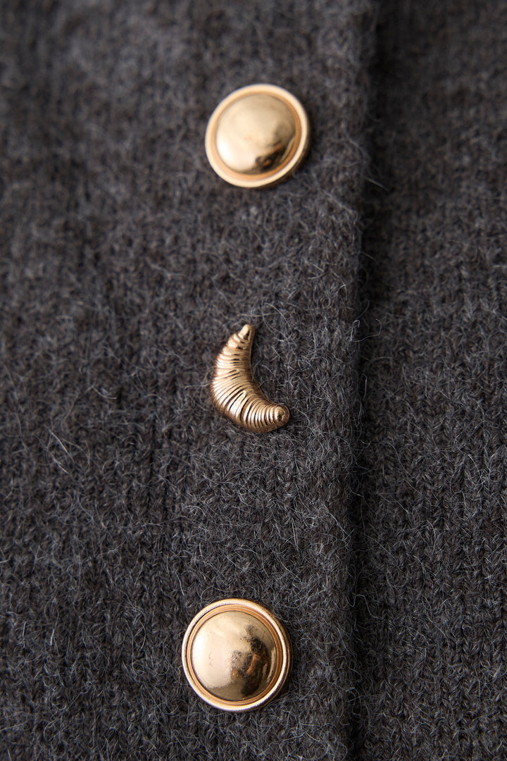 [予約]ミックス釦ケープ2wayニット