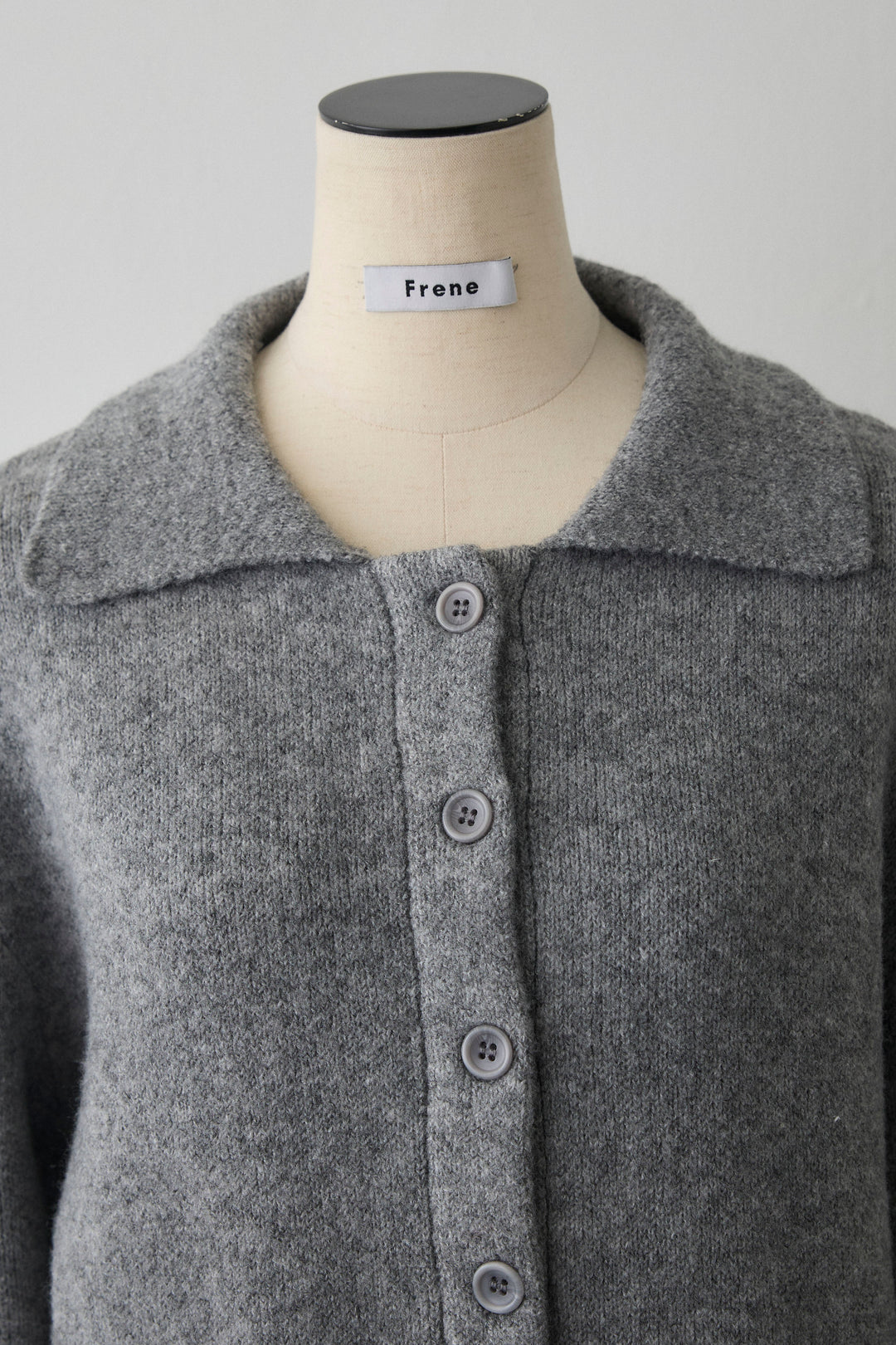 [予約]メランジニットポロ襟クロップドカーデ