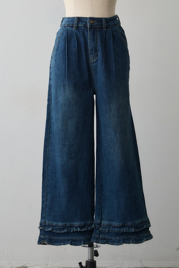 [予約]フリルヘムデニムパンツ