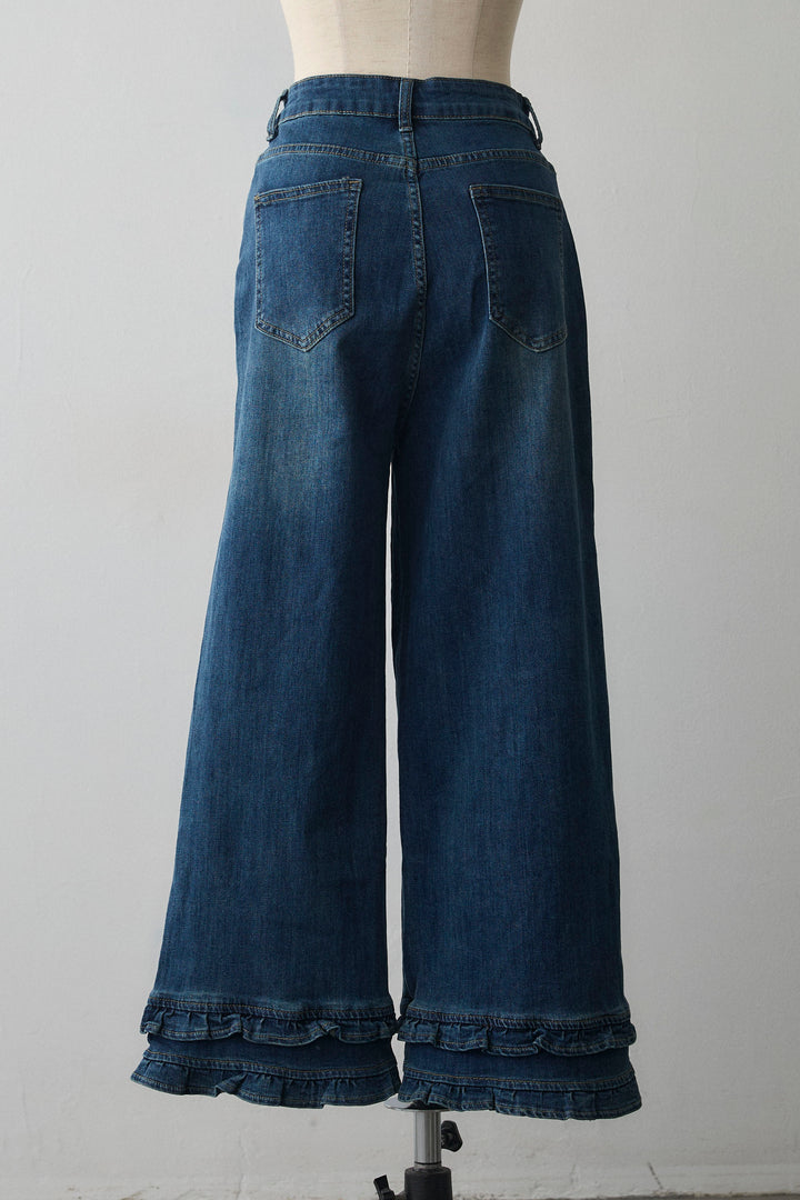 [予約]フリルヘムデニムパンツ