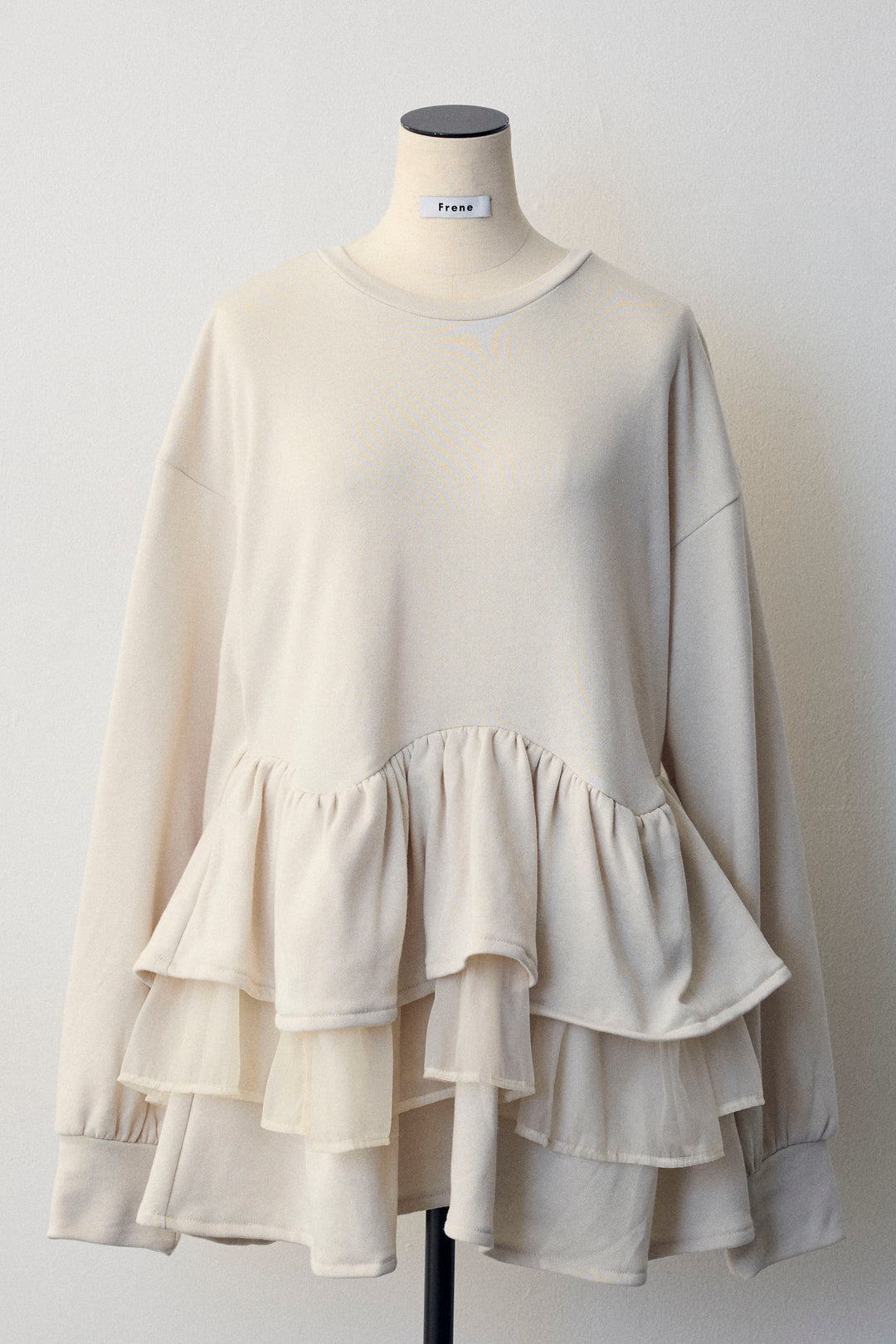 [予約]異素材ミックスフリルティアードスウェットPO