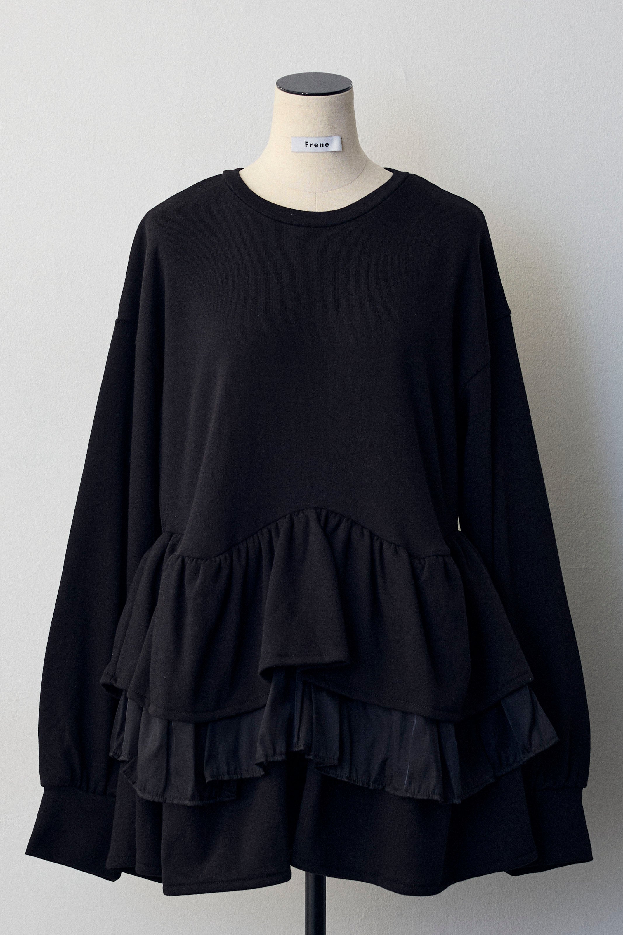 予約]異素材ミックスフリルティアードスウェットPO – Frene