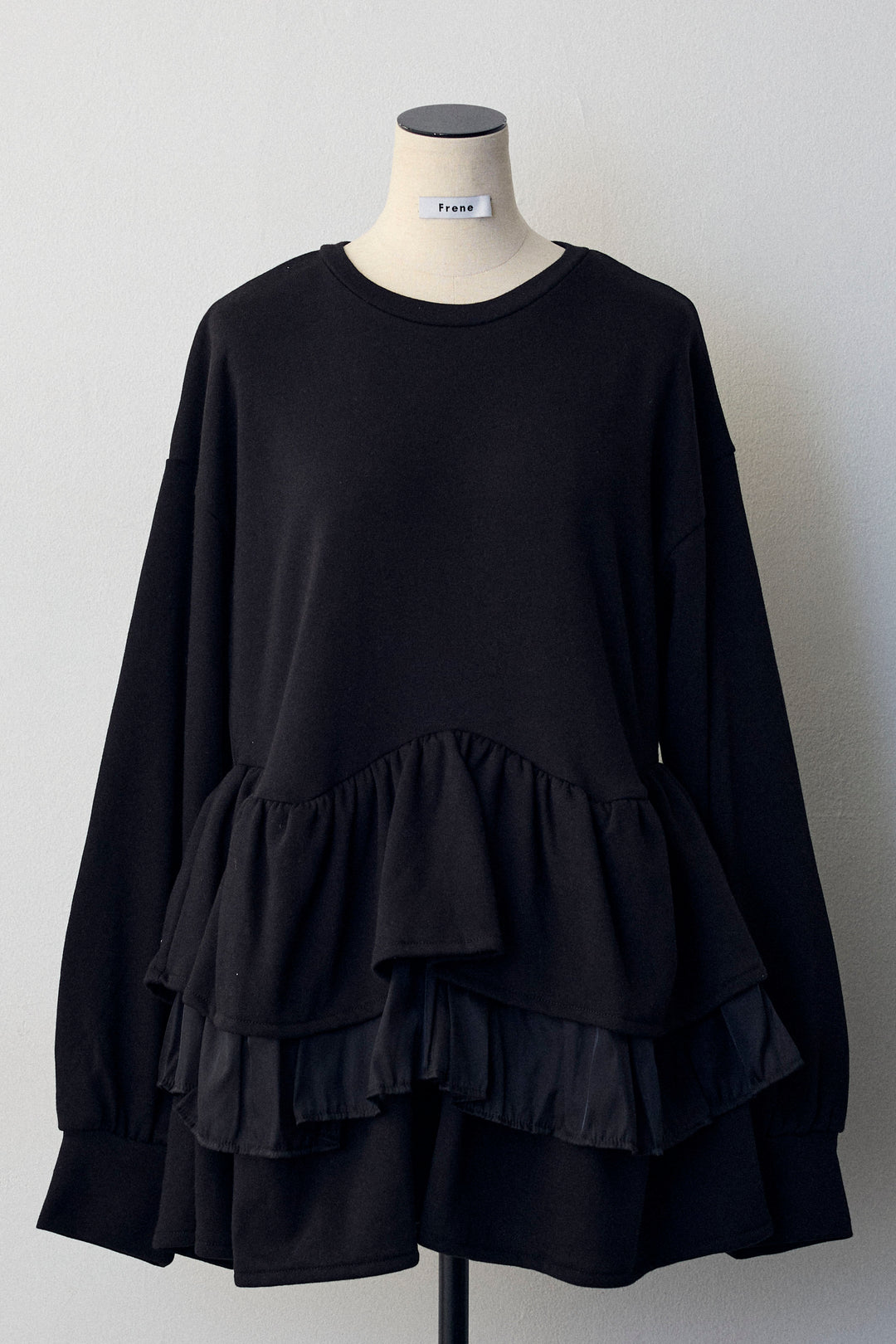 [予約]異素材ミックスフリルティアードスウェットPO