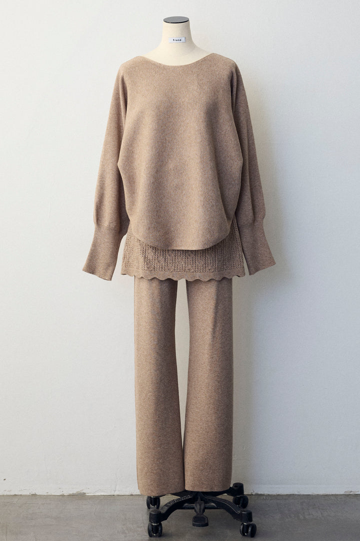 [予約]スカートレイヤードニットセットアップ