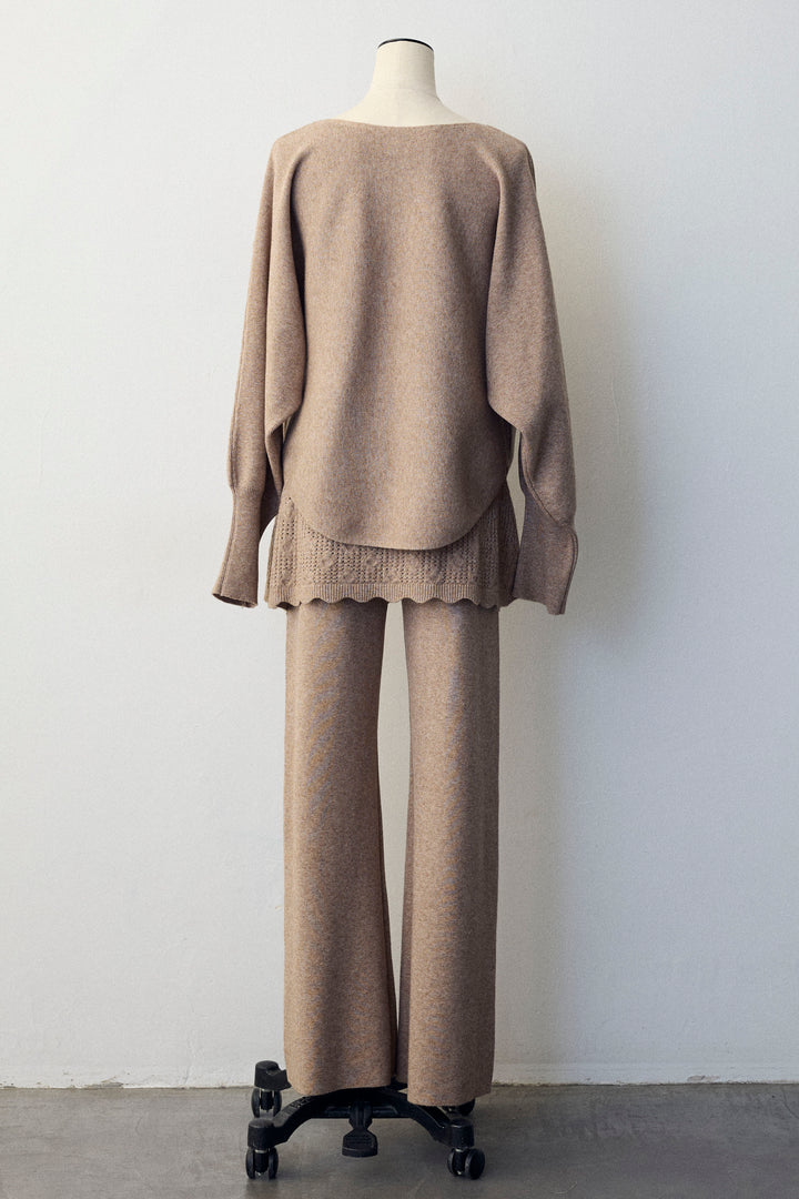 [予約]スカートレイヤードニットセットアップ