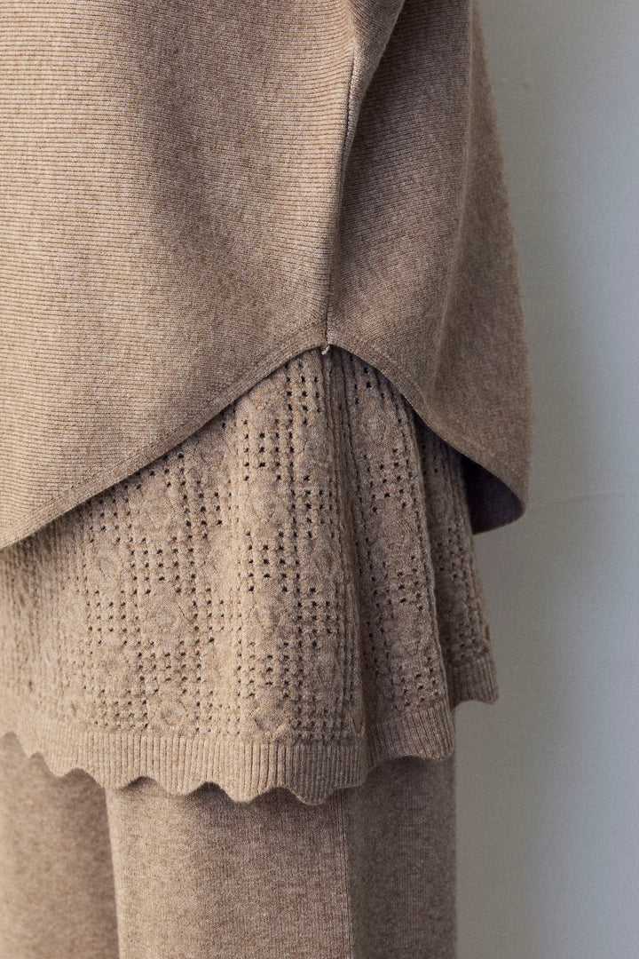 [予約]スカートレイヤードニットセットアップ