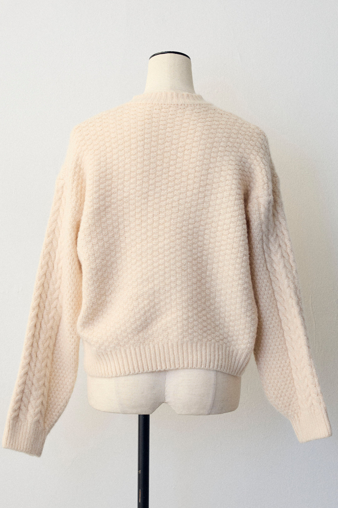 [予約]ベロアリボンケーブルニットカーデ