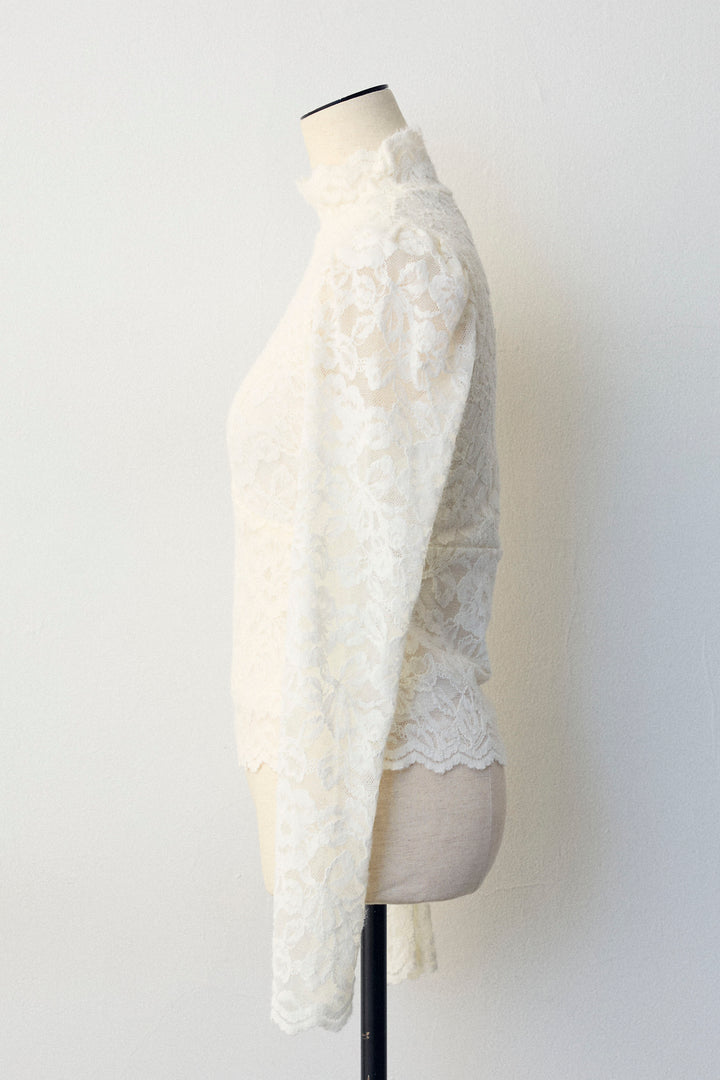 [予約]クラシカルレースハイネックトップス