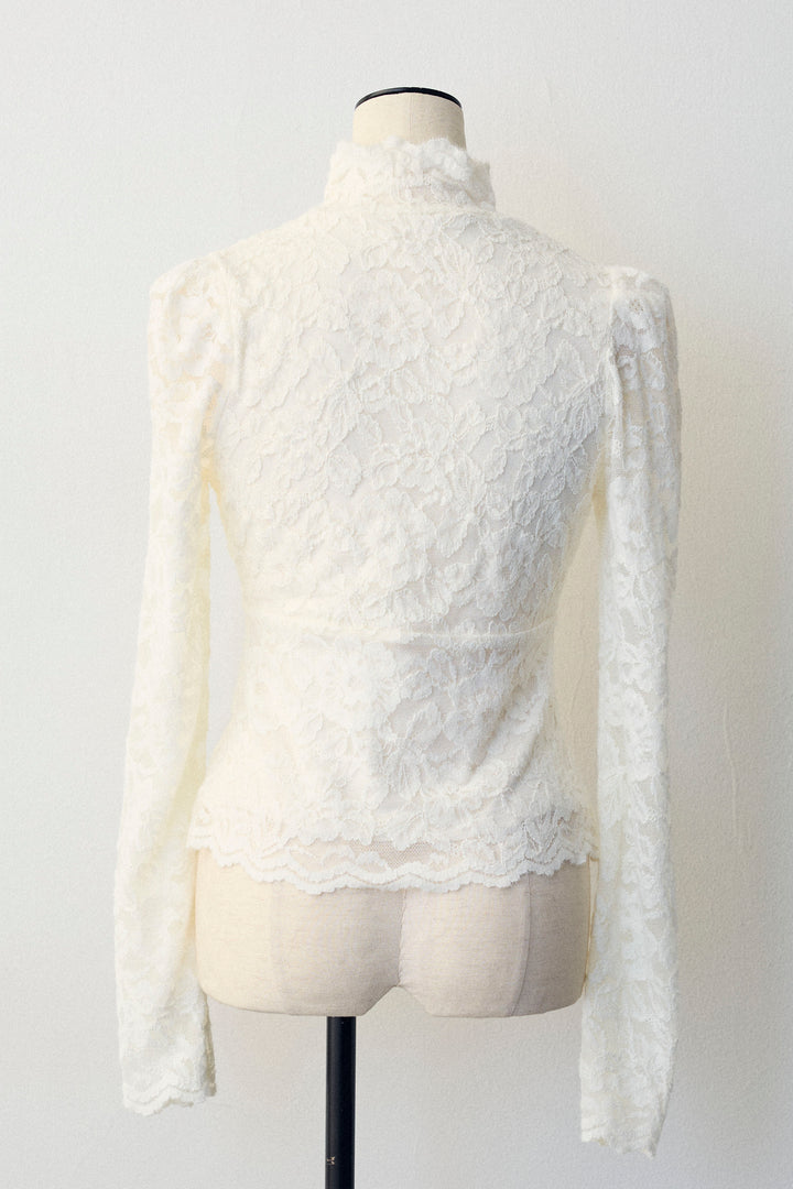 [予約]クラシカルレースハイネックトップス