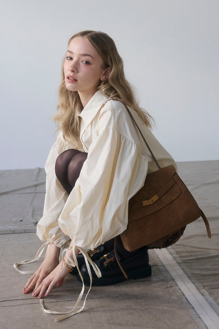 [予約]ワイドスリーブドロストクロップドシャツ