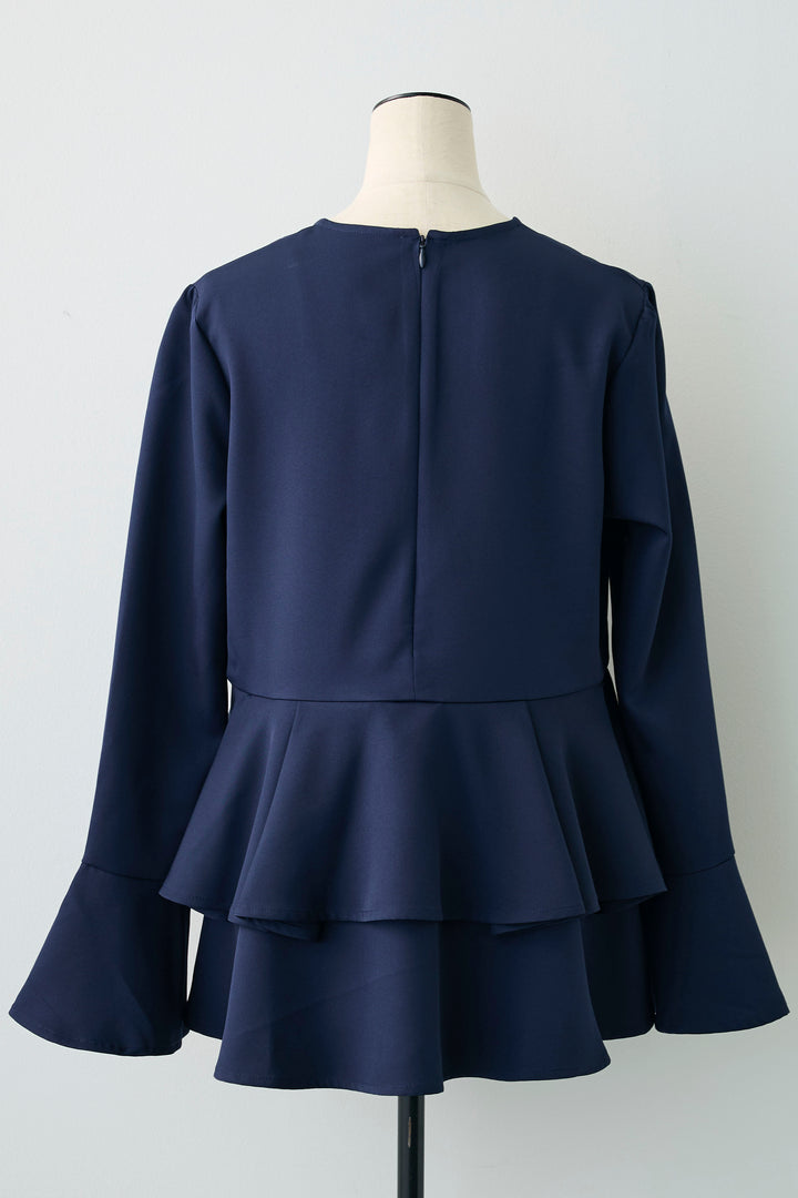 [予約]ティアードペプラムフレアスリーブブラウス