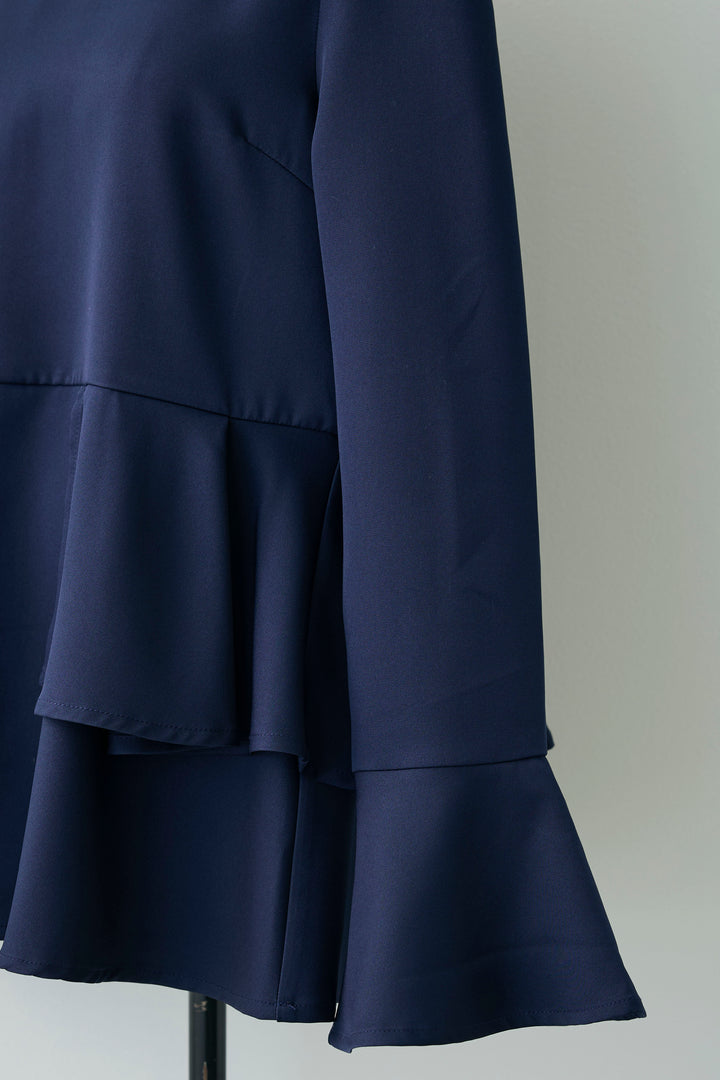 [予約]ティアードペプラムフレアスリーブブラウス