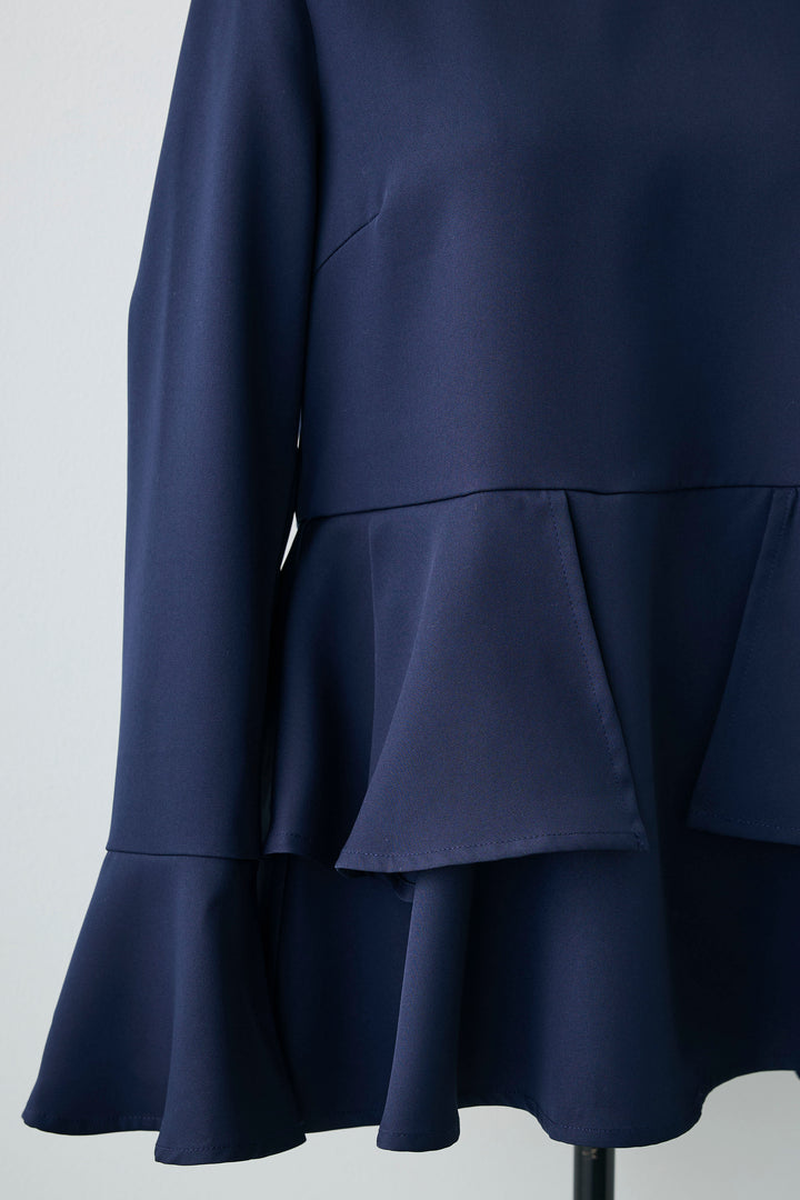 [予約]ティアードペプラムフレアスリーブブラウス