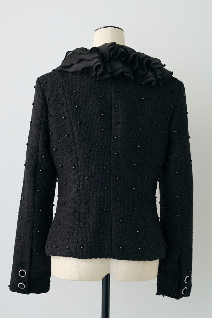 [予約]2wayフリルカラーツイードジャケット