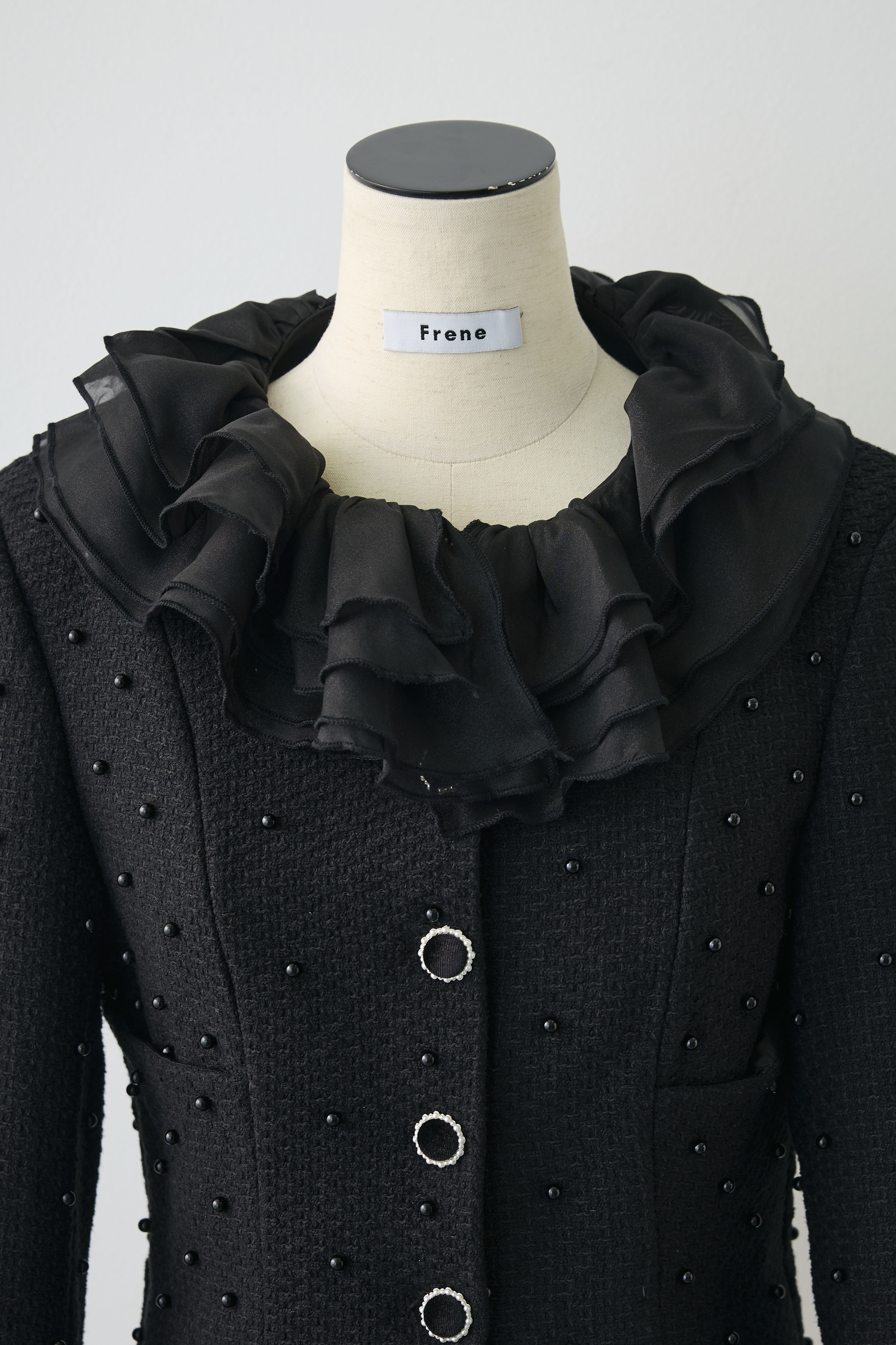 新品未使用 frene 2点アシメフリル ジャケット フリルスカート フラーネ 予約]アシメフリルマニッシュジャケット – Frene