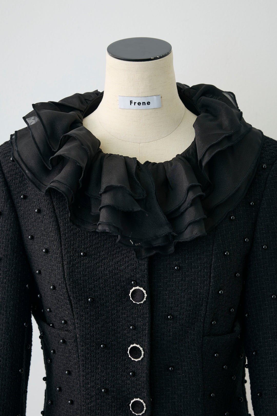 [予約]2wayフリルカラーツイードジャケット