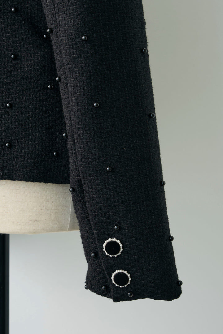 [予約]2wayフリルカラーツイードジャケット