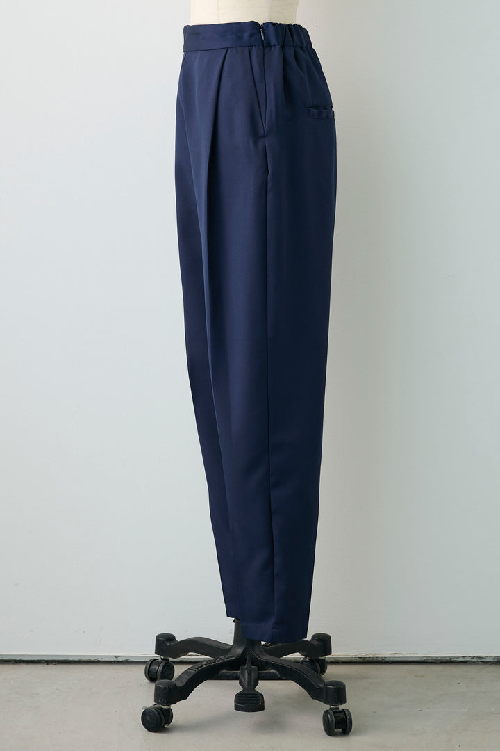 [予約]ウエストサテン切替テーパードパンツ