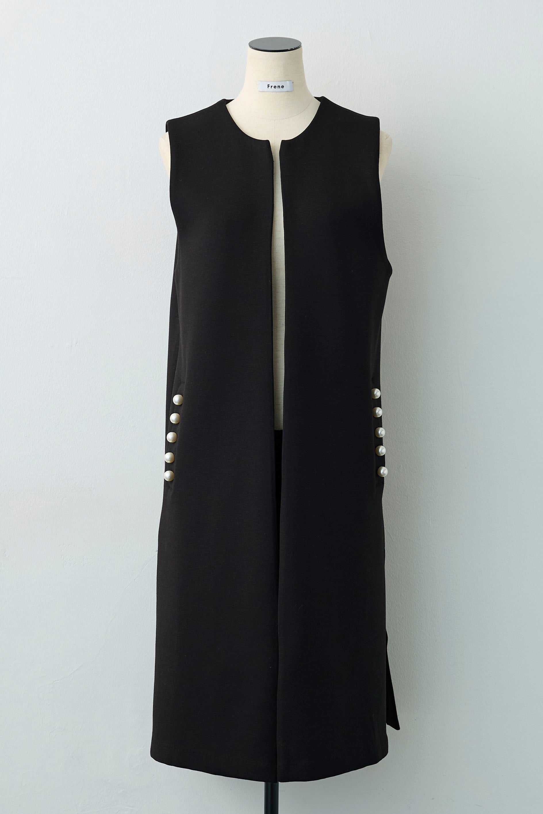 予約]ポケットパール付きボンディングロングベスト – Frene